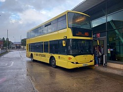 Here is a Scania Omnidekka 3609 YT59 RYJ operating the 163 service to Bury
