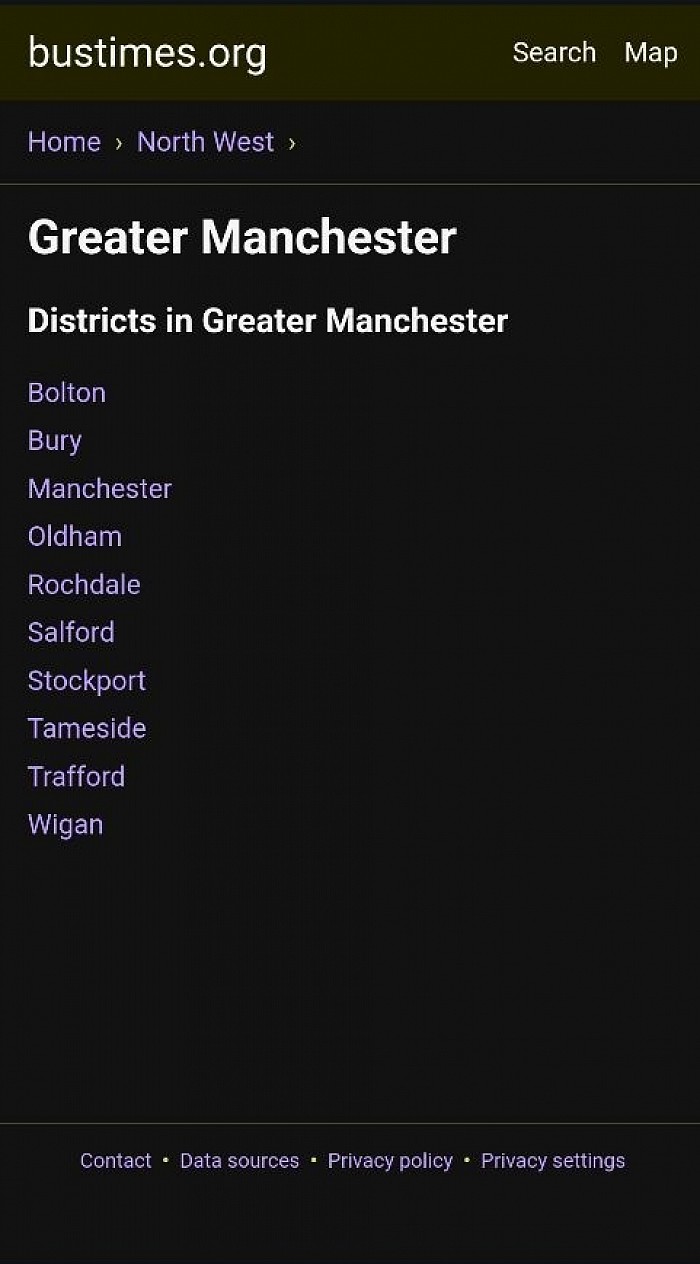 Website where you can track your bus in live time